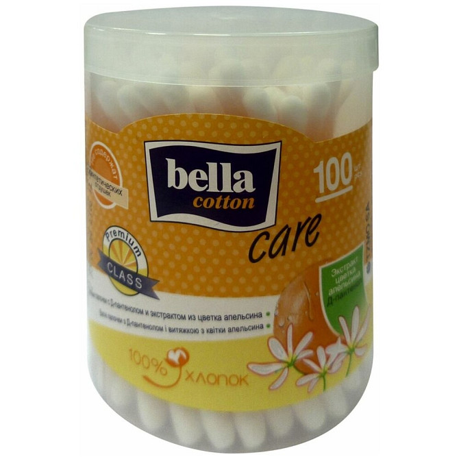 Ватные палочки Bella Cotton Care с Д-пантенолом и экстрактом из цветка апельсина, 200 шт., контейнер  - изображение 2