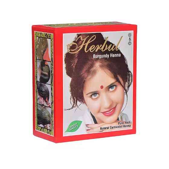 Хна для волос Бургунди марки Хербул (Burgundy henna Herbul), 60 грамм 