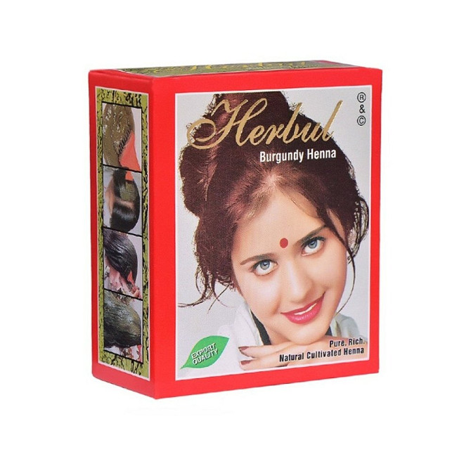 Хна для волос Бургунди марки Хербул (Burgundy henna Herbul), 60 грамм  - изображение 1