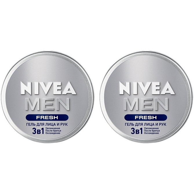 Nivea Увлажняющий гель для лица и рук MEN Fresh 3 в 1, 2 x 75 мл/100 г (2 штуки)  - изображение 1