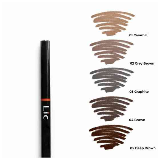 Карандаш механический для бровей с треугольным грифелем Mechanical eyebrow penci LIC (04 Brown) 