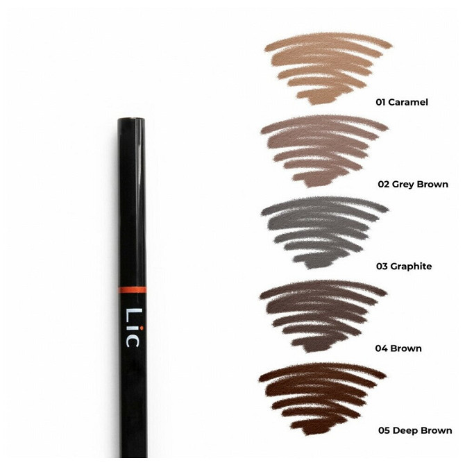 Карандаш механический для бровей с треугольным грифелем Mechanical eyebrow penci LIC (04 Brown)  - изображение 2