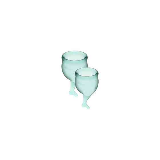 52870 Satisfyer Feel Secure Menstrual Cup, темно-зеленый. Набор менструальных чаш, 15 и 20 мл 
