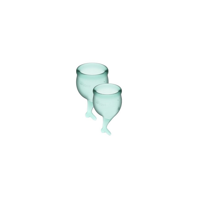 52870 Satisfyer Feel Secure Menstrual Cup, темно-зеленый. Набор менструальных чаш, 15 и 20 мл  - изображение 1