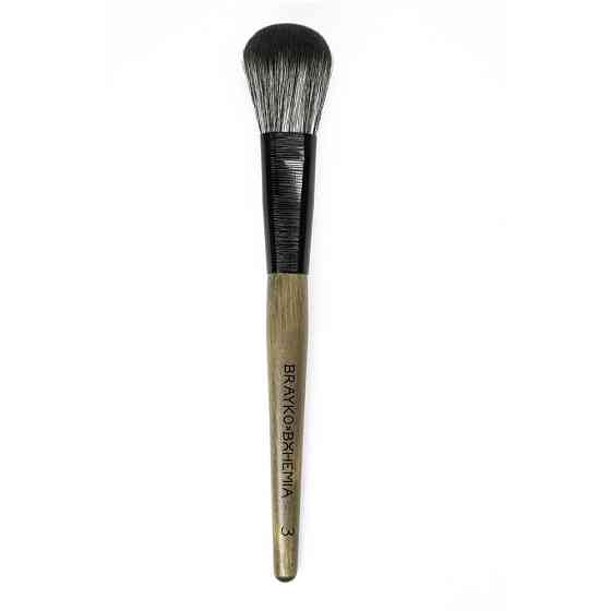 Кисть Brayko brush Bohemia №3 для пудры, румян, скульптора, бронзера, плоской пушистой формы 