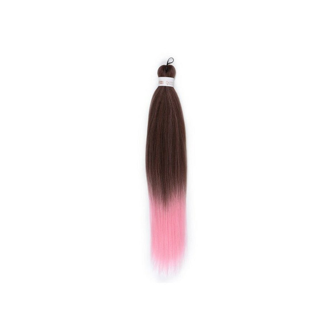 SIM-BRAIDS Канекалон двухцветный, гофрированный, 65 см, 90 гр, цвет русый/светло-розовый(#FR-12)./В   - изображение 1