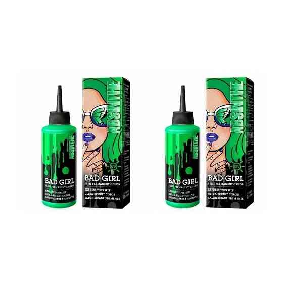 Краска для волос Bad Girl, Absinthe, неоновый зеленый, 150мл х 2шт 