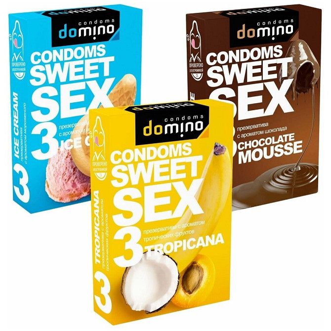 Презервативы ароматизированные DOMINO Sweet Sex с ароматом тропических фруктов, 2 упаковки, 6 шт.  - изображение 3