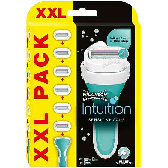 Wilkinson Sword / Schick Intuition Sensitive / Бритвенный женский станок с 6-ю сменными кассетами. 