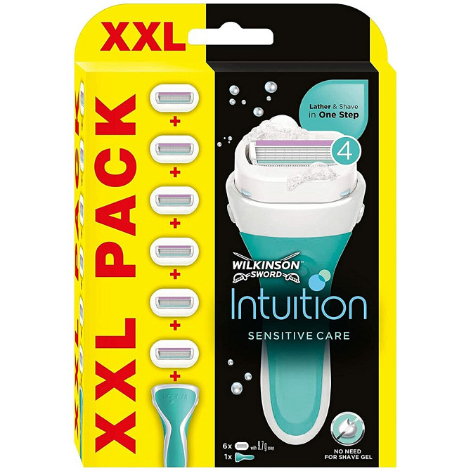 Wilkinson Sword / Schick Intuition Sensitive / Бритвенный женский станок с 6-ю сменными кассетами.  - изображение 1