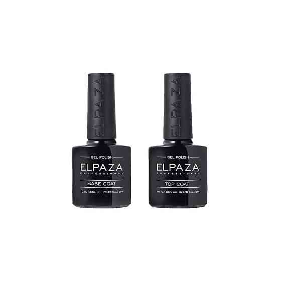 ELPAZA Набор для маникюра Base Coat + Top Coat, прозрачный, 10 мл 