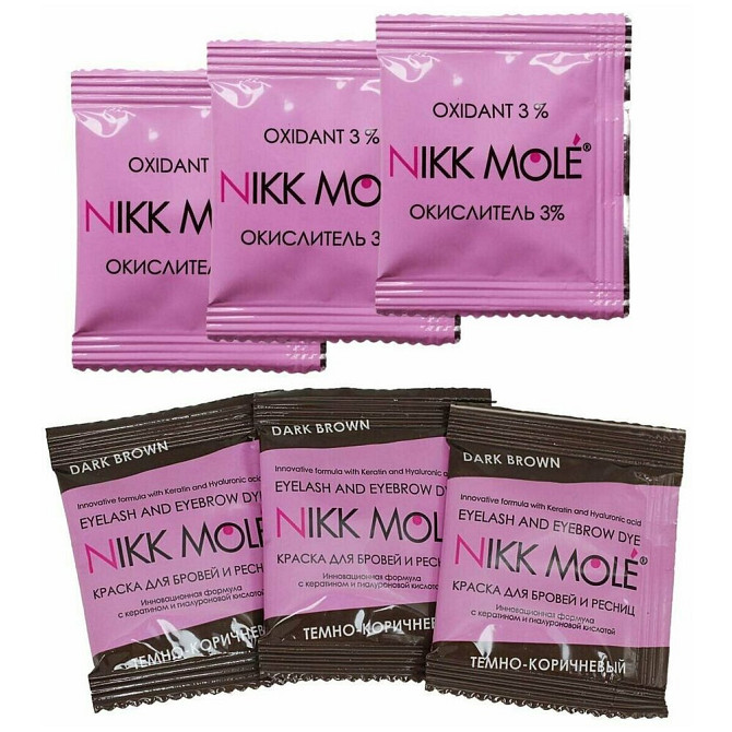 Nikk Mole Краска для бровей и ресниц 3х5 мл + оксид 3% 3х5 мл (саше), 15 мл  - изображение 2