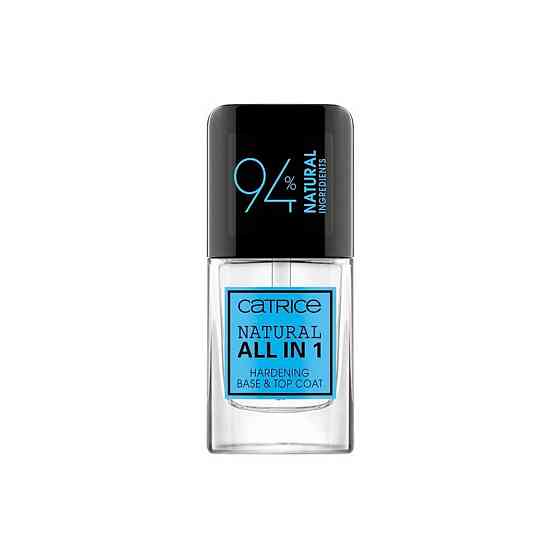 CATRICE Базовое и верхнее покрытие 94% Natural All in 1 Hardening Base & Top Coat, прозрачный, 10.5  