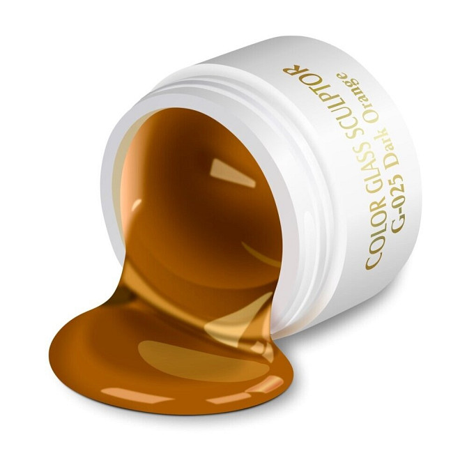Nail Club professional Витражный скульптурный гель для моделирования ногтей и френча G-025 Dark Oran  - изображение 2