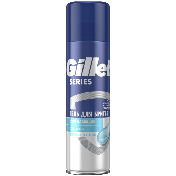 Гель для бритья Gillette Series Sensitive Cool, для чувствительной кожи, с ментолом, мужской, 200 мл  - изображение 1