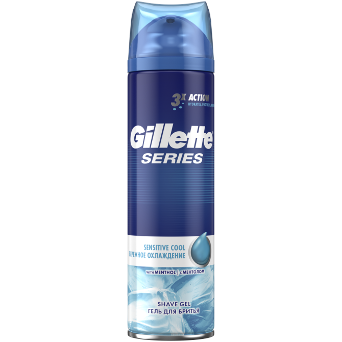 Гель для бритья Gillette Series Sensitive Cool, для чувствительной кожи, с ментолом, мужской, 200 мл  - изображение 2