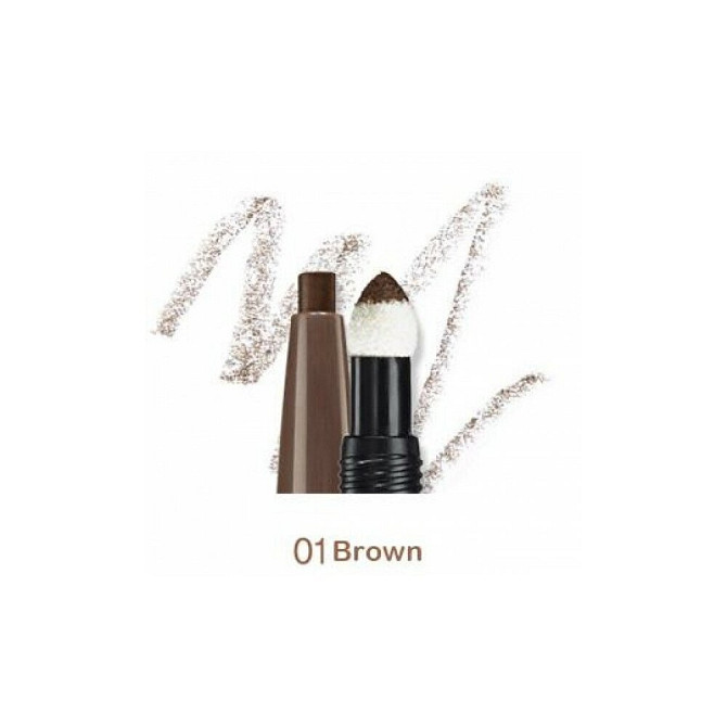 The Saem Карандаш для бровей Eco Soul Designing Eyebrow, оттенок 02 dark brown  - изображение 3