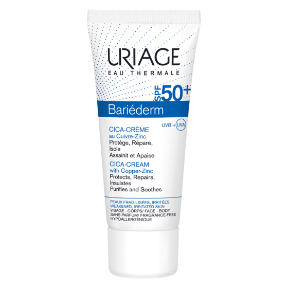 Uriage Uriage Bariederm солнцезащитный крем для кожи с повреждениями SPF 50, 40 мл 