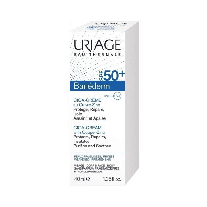 Uriage Uriage Bariederm солнцезащитный крем для кожи с повреждениями SPF 50, 40 мл  - изображение 3