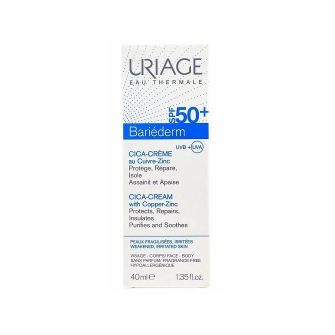 Uriage Uriage Bariederm солнцезащитный крем для кожи с повреждениями SPF 50, 40 мл  - изображение 2