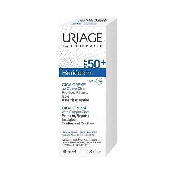 Uriage Uriage Bariederm солнцезащитный крем для кожи с повреждениями SPF 50, 40 мл 