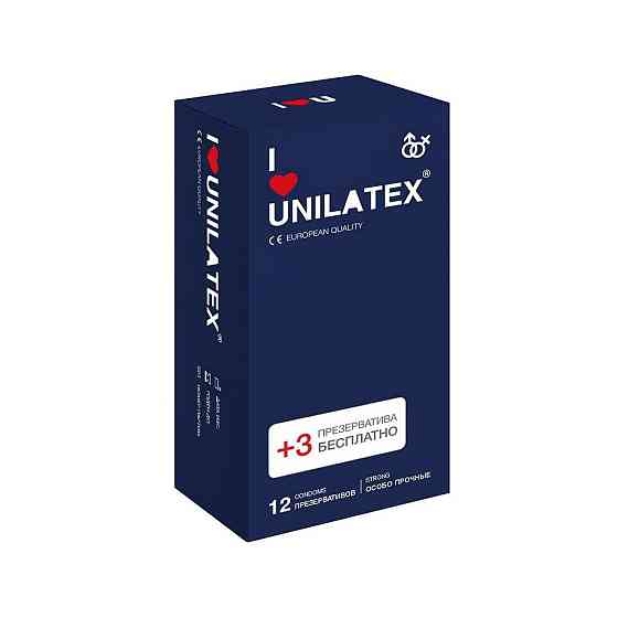 Ультрапрочные презервативы Unilatex Extra Strong - 12 шт. + 3 шт. в подарок 