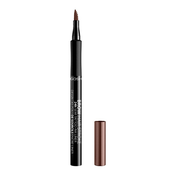 GOSH Маркер для бровей Brow Hair Stroke 24H Semi Tatoo Brow Liner, оттенок 001 Brown  - изображение 1