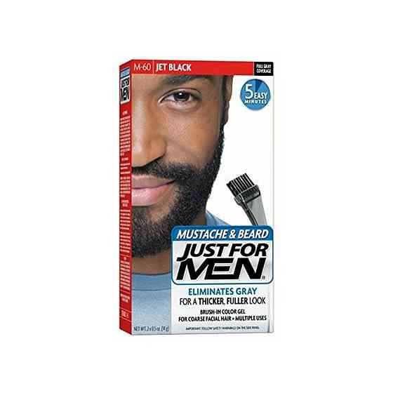 Just for men - краска для бороды Real Black m55 в комплекте с кисточкой 