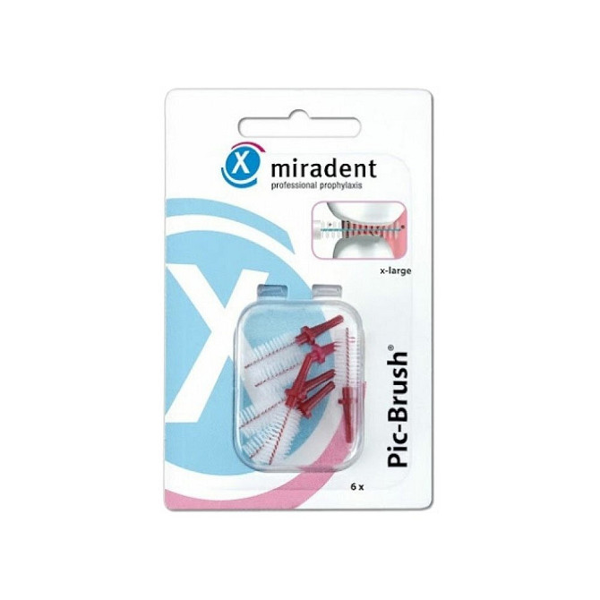Насадка для зубного ершика miradent Pic-Brush X-Large бордовые 6.5 мм, бордовый, 6 шт.  - изображение 1