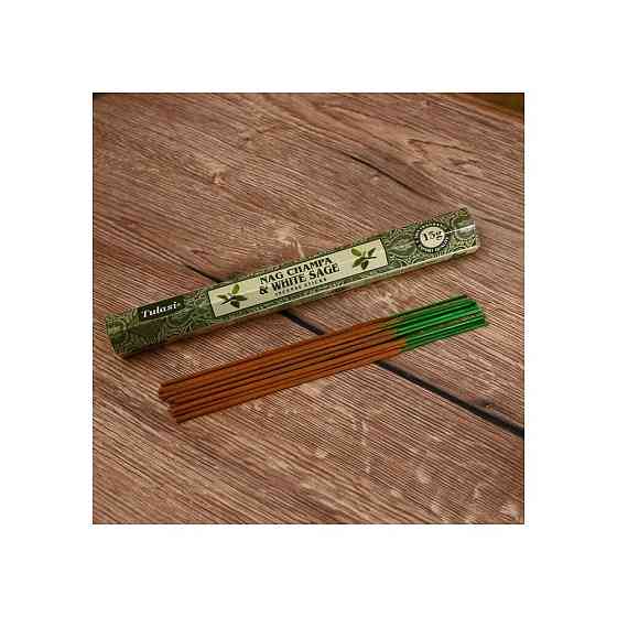Благовония NAG CHAMPA "Tulasi" 15 аромапалочек White sage 
