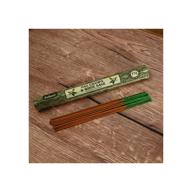 Благовония NAG CHAMPA "Tulasi" 15 аромапалочек White sage  - изображение 3