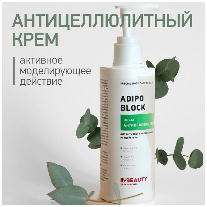 IN2BEAUTY Professional/ Крем для тела антицеллюлитный ADIPO BLOCK, против растяжек, 250мл с дозаторо  - изображение 2