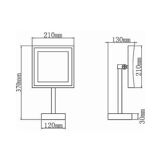Косметическое зеркало Aquanet 2205D 204515 Хром 