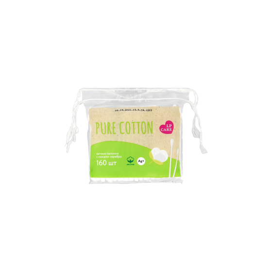 Палочки ватные LP CARE PURE COTTON в пакетике 160 шт 