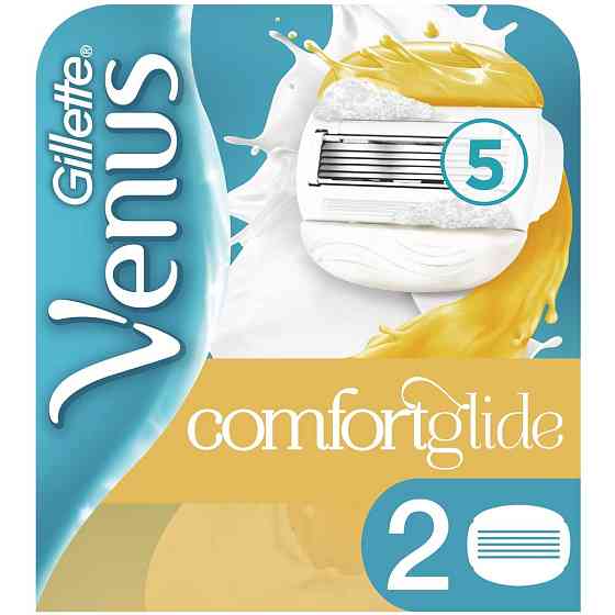 Venus ComfortGlide with Olay Сменные лезвия cо встроенными полосками с гелем для бритья, 4 шт., с 4  