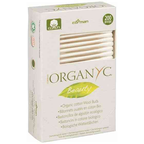 Ватные палочки Organyc Beauty из органического хлопка, 200 шт., коробка 