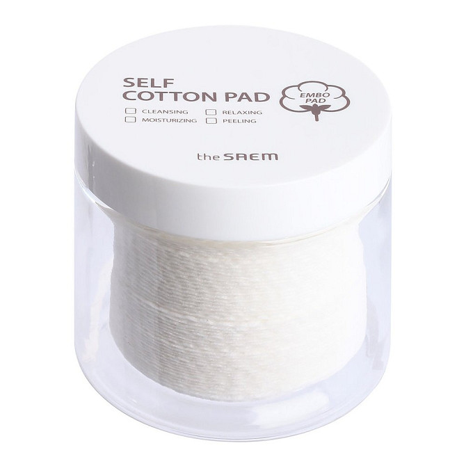 Ватные диски The Saem Self Cotton Pad, белый, 50 шт., банка  - изображение 1