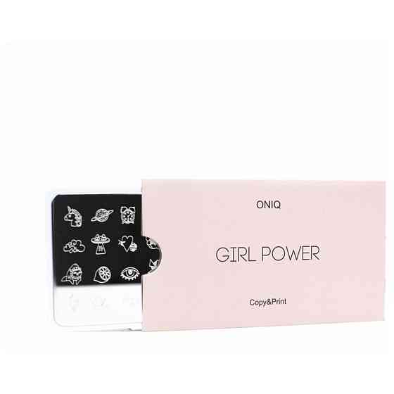 ONIQ пластина Girl power №2 12 х 6 см black 