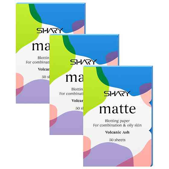 Shary матирующие салфетки Matte Volcanic Ash 50 шт. 36 г 