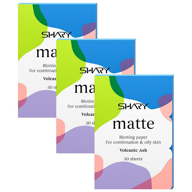 Shary матирующие салфетки Matte Volcanic Ash 50 шт. 36 г  - изображение 1