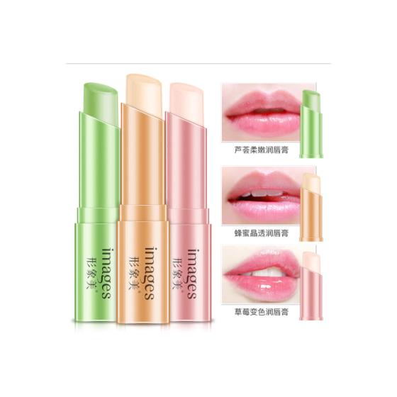 Бальзам для губ гигиеническая помада С ЭКСТРАКТОМ ALOE VERA Images Strawberry Soft Change Color Lip  