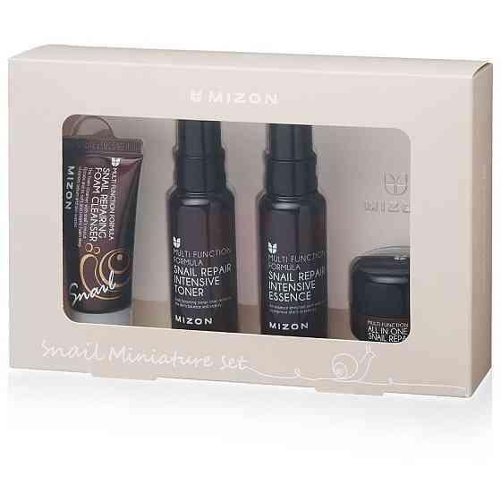 Набор средств на основе муцина улитки Mizon Snail miniature SET (4ea foam cleansing 30ml+ snail tone 
