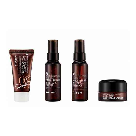Набор средств на основе муцина улитки Mizon Snail miniature SET (4ea foam cleansing 30ml+ snail tone 