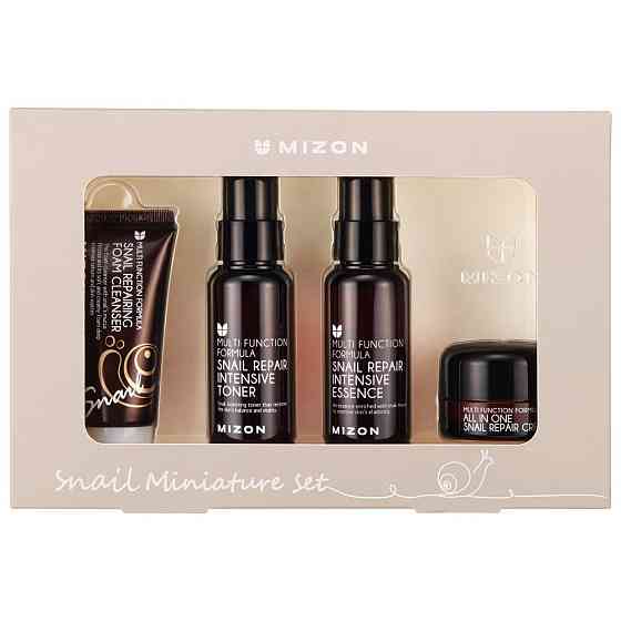 Набор средств на основе муцина улитки Mizon Snail miniature SET (4ea foam cleansing 30ml+ snail tone 