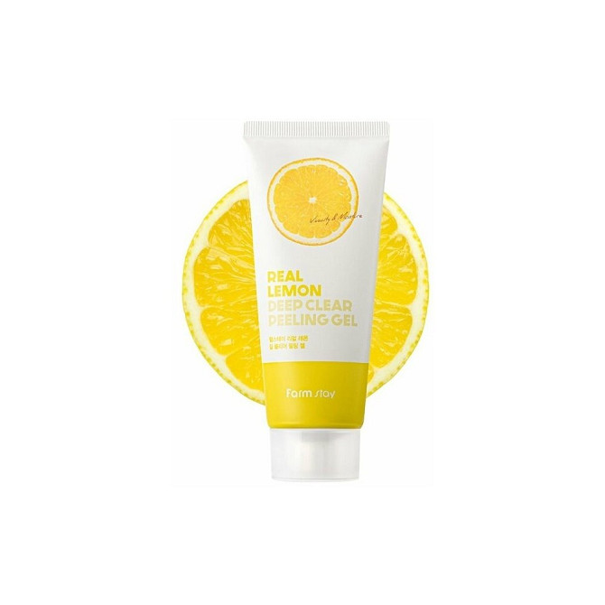 Пилинг-скатка для лица с лимоном FarmStay Real Lemon Deep Clear Peeling Gel, 100ml  - изображение 1