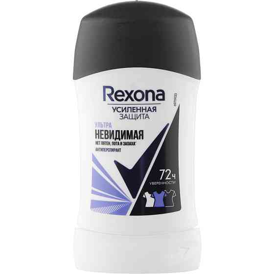 Rexona Антиперспирант Усиленная защита Ультраневидимая 72ч уверенности, стик, 40 мл, 79 г 