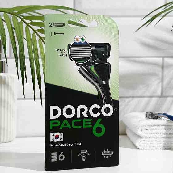 Станок для бритья Dorco Pace 6 + 2 кассеты, 6 лезвий, плавающая головка , 1 шт. 