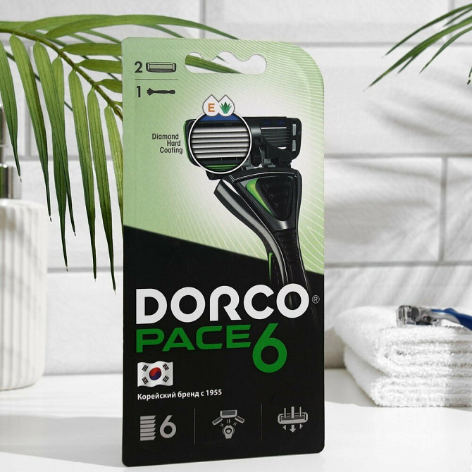 Станок для бритья Dorco Pace 6 + 2 кассеты, 6 лезвий, плавающая головка , 1 шт.  - изображение 3