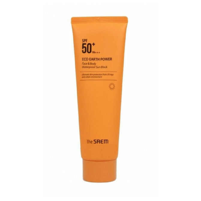 Водостойкий солнцезащитный крем для лица и тела The Saem Eco Earth Face&Body Waterproof Sun Cream SP  - изображение 1