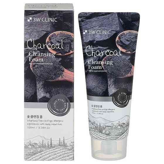 3W CLINIC Глубокоочищающая пенка для сужения пор Charcoal Cleansing Foam 